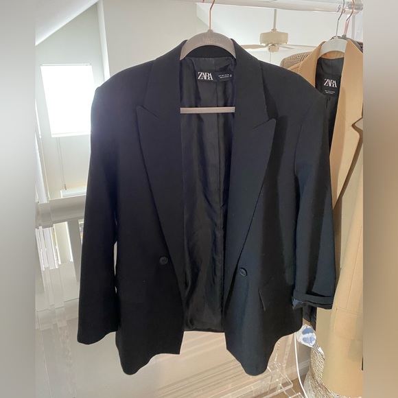 Zara Black Straight Fit Blazer - Picture 2 of 4